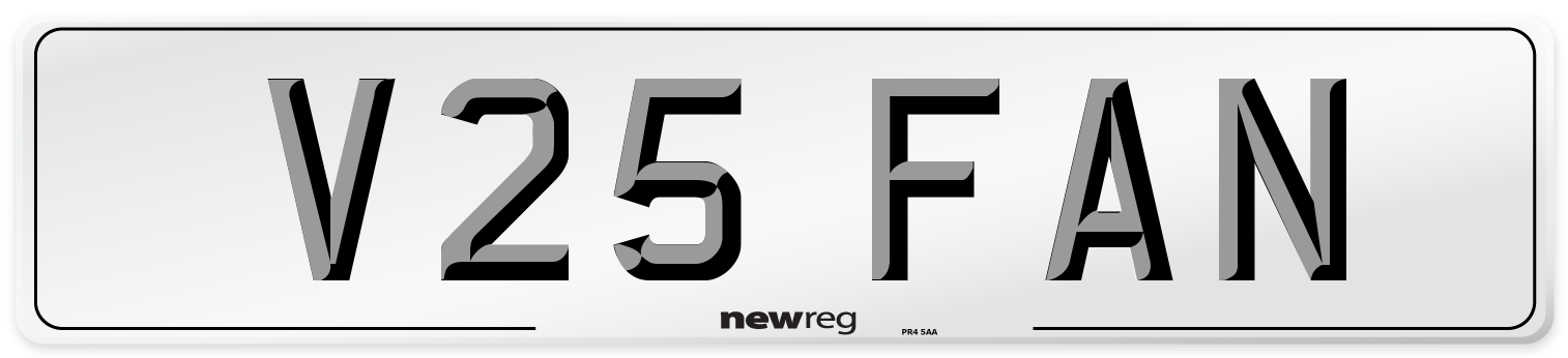 V25 FAN Number Plate from New Reg